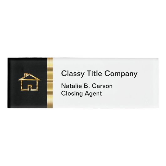 Classy Real Estate Title Company Personeel Naambadge (Voorkant)