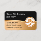 Classy Real Estate Title Company Visitekaartjes (Voorkant)