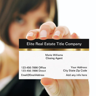Classy Real Estate Title Company Visitekaartjes