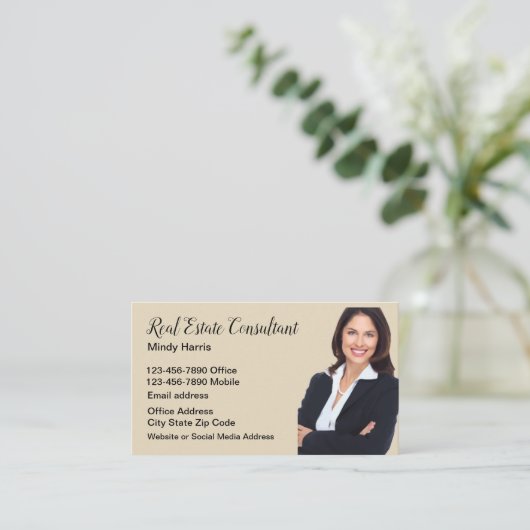 Classy Realtor-fotosjabloon Visitekaartje (Staand voorkant)