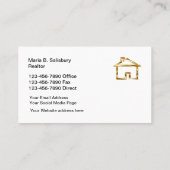 Classy Realtor Gold en marble look Visitekaartje (Achterkant)