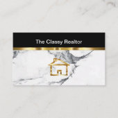 Classy Realtor Gold en marble look Visitekaartje (Voorkant)