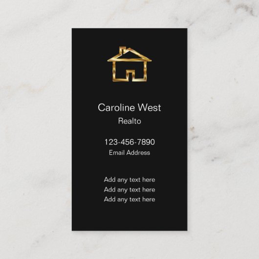 Classy Realtor Portret Zijde Stijl Visitekaartjes (Achterkant)