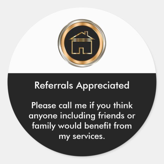 Classy Realtor Referral appreciatie Ronde Sticker (Voorkant)