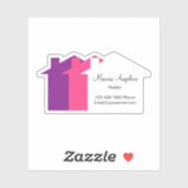 Classy Realtor Sticker Label Kleurrijke Huis Vorm (Vel)