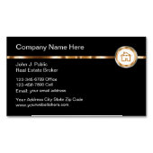 Classy Realtor Thema Goud Huis Symbool Magnetisch Visitekaartje (Voorkant)