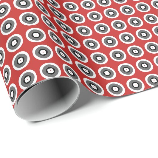 Classy Red Black White Dot Pattern Cadeaupapier (Rol Hoek)