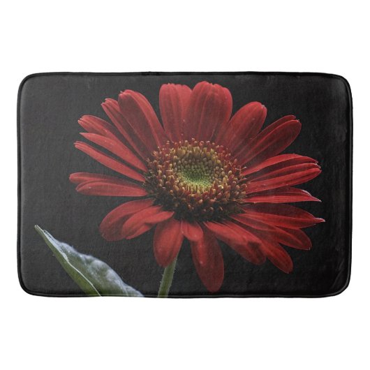 Classy Red Daisy op zwart, Badmat (Voorkant)