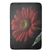 Classy Red Daisy op zwart, Badmat (Voorkant Verticaal)