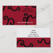 Classy Red en Black Interior Design Visitekaartje (Voorkant / Achterkant)