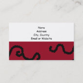 Classy Red en Black Interior Design Visitekaartje (Achterkant)