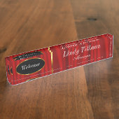 Classy Red en Gold | Personaliseren Naambordje (Zijkant)