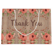 Classy Red Floral dank u geschenk tas Groot Cadeauzakje (Voorkant)