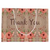 Classy Red Floral dank u geschenk tas Groot Cadeauzakje (Achterkant)