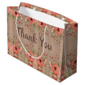 Classy Red Floral dank u geschenk tas Groot Cadeauzakje (Achterkant Gekanteld)