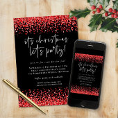 Classy Red Glitter Borders laat kerstfeest vieren Kaart