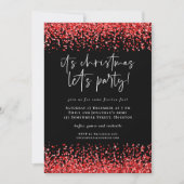 Classy Red Glitter Borders laat kerstfeest vieren Kaart (Voorkant)