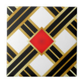 Classy Red Gold Black Square in een vierkant Tegeltje (Voorkant)