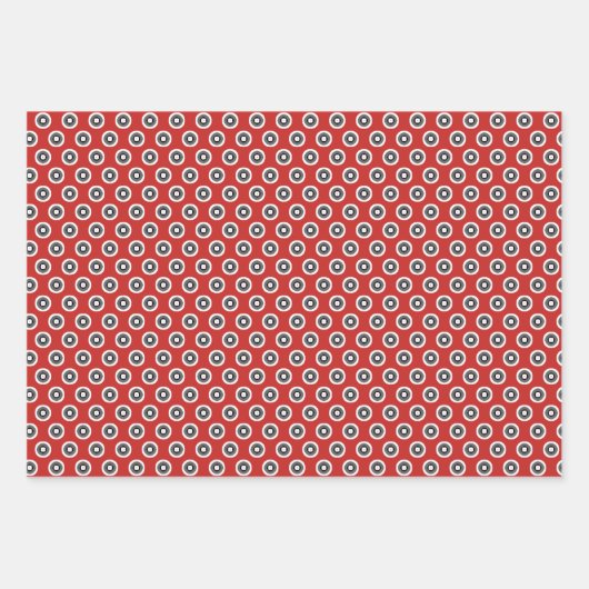 Classy Red Green Blue en Black White Dot Pattern Inpakpapier Vel (Voorkant)