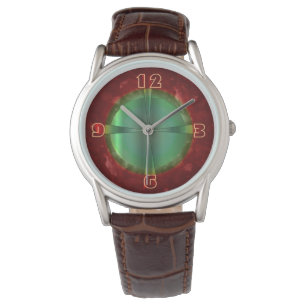 Classy Red Green Design >Mannen Leather Watche Horloge