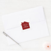 Classy Red House Symbol Realtor Sticker Labels (Envelop)