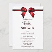Classy Red Jewel Bow Baby shower Kaart (Voorkant)