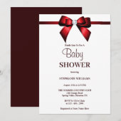 Classy Red Jewel Bow Baby shower Kaart (Voorkant / Achterkant)