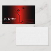Classy Red Martini Metallic Bartender Sjabloon Visitekaartje (Voorkant / Achterkant)