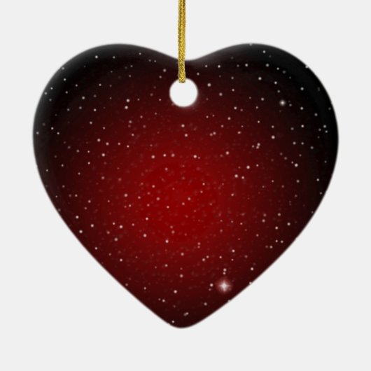 Classy Red met sterren > Hart Ornament (Achterkant)