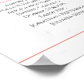 Classy Red Minimalist Wedding Seating Chart Poster (Hoek)