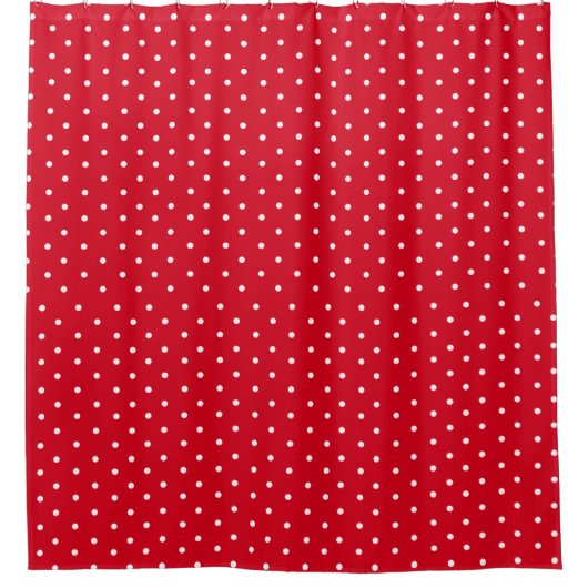 Classy Red Polka Dots Douchegordijn (Voorkant)