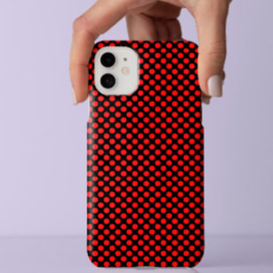 Classy Red POlka-puntpatroon op stijlvol zwart Case-Mate iPhone Case