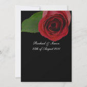 Classy Red Rose Wedding Invitiment - Black Kaart (Achterkant)