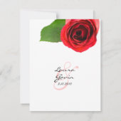 Classy Red Rose Wedding RSVP Kaartje (Achterkant)