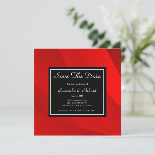 Classy Red slaat de datum op Save The Date (Staand voorkant)