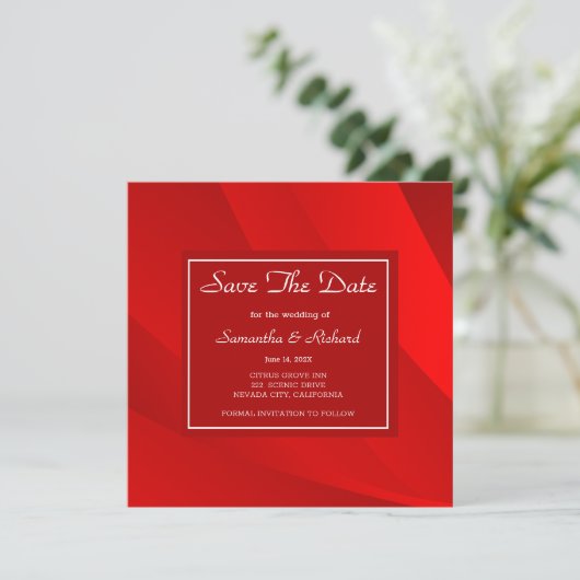 Classy Red slaat de datum op Save The Date (Staand voorkant)