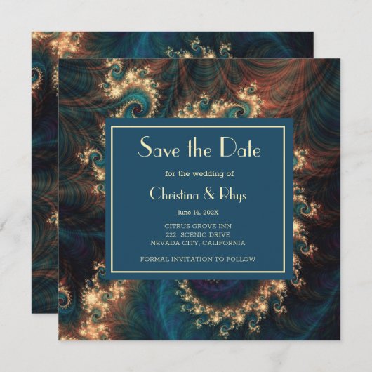 Classy Red slaat de datum op Save The Date (Voorkant / Achterkant)