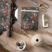 Classy Red Snowflakes  paar Cadeaupapier