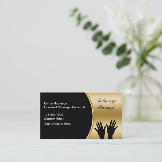 Classy Relaxing Massage Therapeut Visitekaartjes (Staand voorkant)