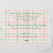 Classy rendier op donkergroen roze rood geplakt go folie feestdagenkaart (Achterkant)