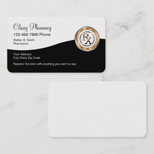 Classy Retail Pharmacy Design Visitekaartje (Voorkant / Achterkant)