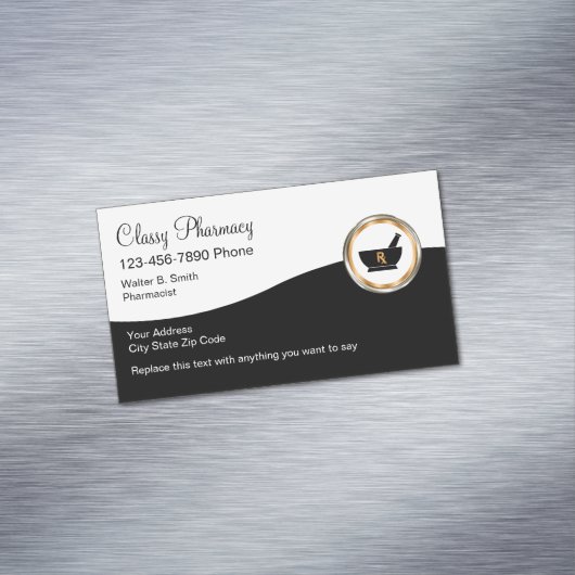 Classy Retail Pharmacy Magnetisch Visitekaartje (Voorbeeld)