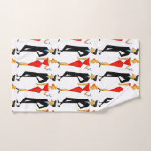 Classy Retro 50s Paar Cocktail Party Rood Zwart Bad Handdoek (Handdoek)