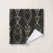 Classy Retro Design in zwart en goud Bad Handdoek (Wasdoekje)