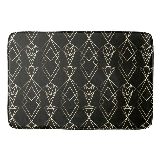 Classy Retro Design in zwart en goud Badmat (Voorkant)