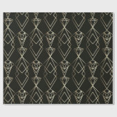 Classy Retro Design in zwart en goud Cadeaupapier (Vlak)