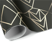 Classy Retro Design in zwart en goud Cadeaupapier (Rol Hoek)