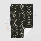 Classy Retro Design in zwart en goud Golfhanddoek (Insitu)