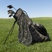 Classy Retro Design in zwart en goud Golfhanddoek (Groen)