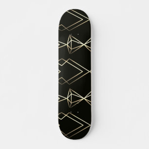 Classy Retro Design in zwart en goud Persoonlijk Skateboard